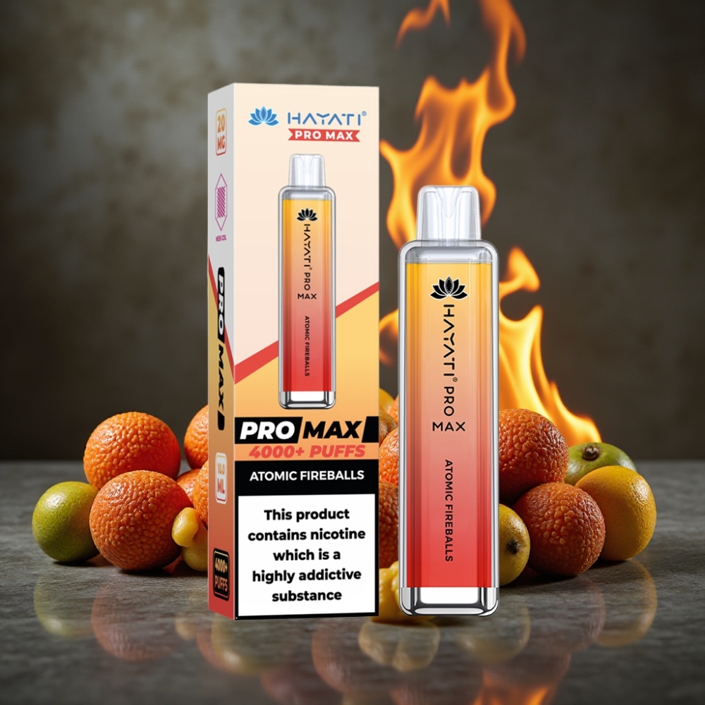 Hayati Pro Max 4000 Púfov Disposable Vape Atómové Ohnivé Guľky