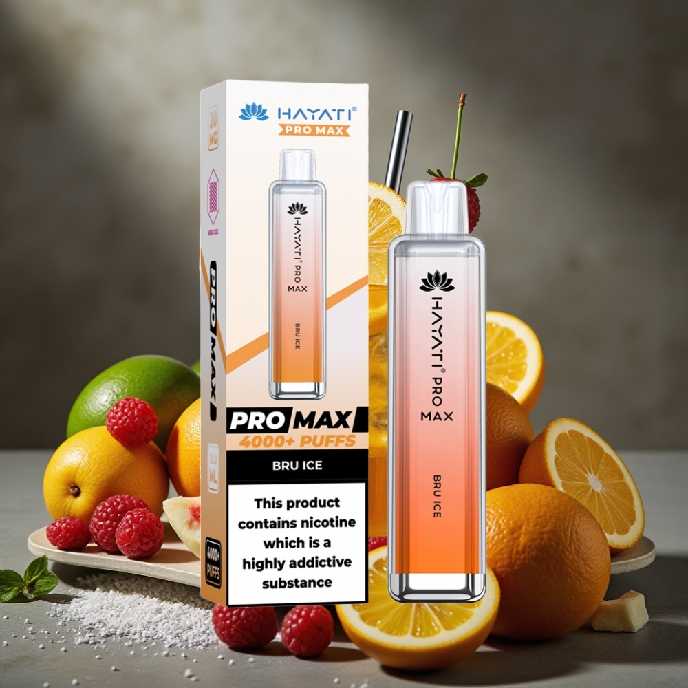 Hayati Pro Max 4000 Púfov Disposable Vape Bru Ľad – Dual Mesh Coil, 1400mAh, 5% Nikotín