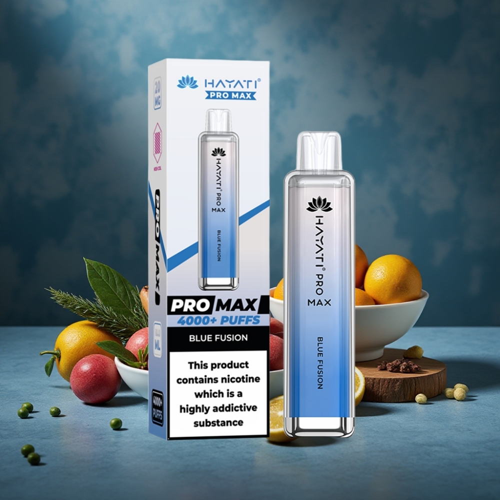 Hayati Pro Max 4000 Púfov Disposable Vape Modrý Fúzia