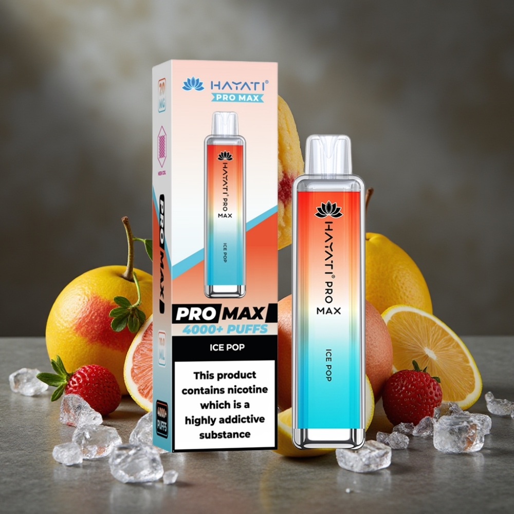 Hayati Pro Max 4000 Púfov Jednorázová E-cigareta Ice Pop – Dual 1.1 Ohm Mesh, 1400mAh, 2ml/10ml, TPD