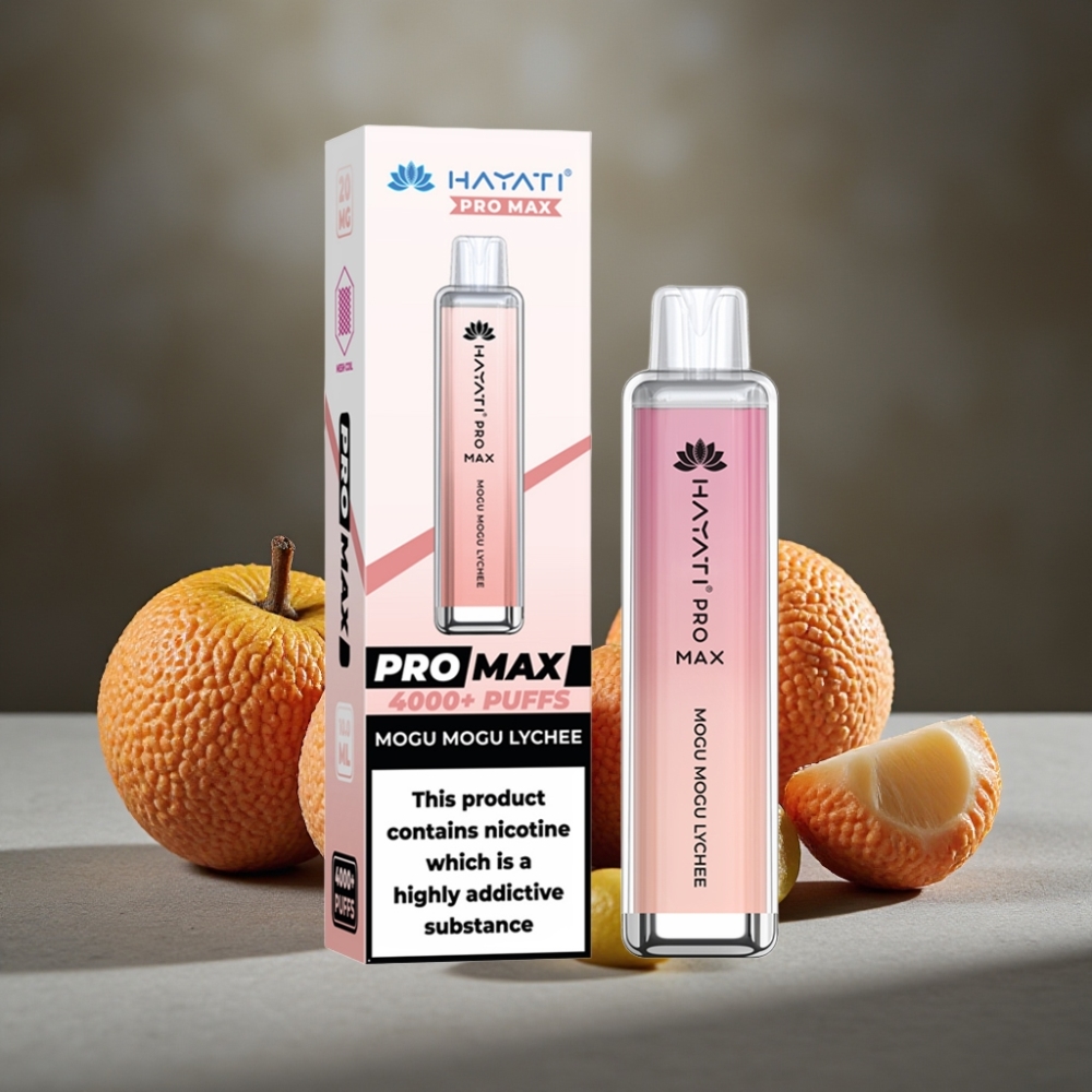 Hayati Pro Max 4000 Púfov Jednorázová E-cigareta Mogu Mogu Litchi s 5% Nikotínu a 1400mAh Batériou