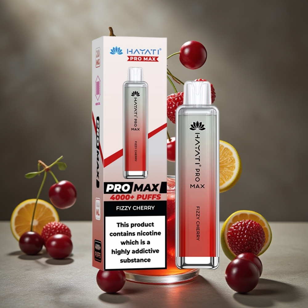 Hayati Pro Max 4000 Púfov Jednorázová E-cigareta Šumivá Čerešňa