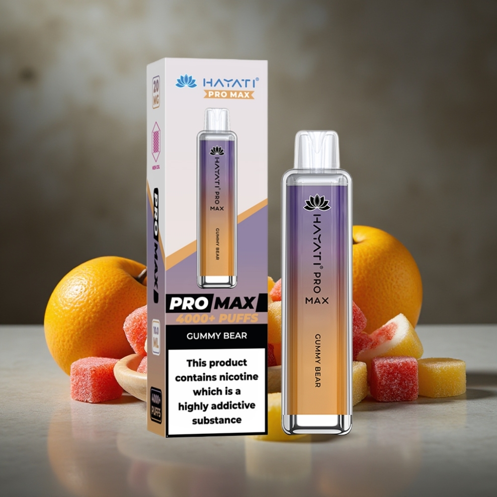 Hayati Pro Max 4000 Puffs Disposable Vape Gummy Bear (Žuvačkový Medveď) – Dual Mesh Coil, 1400mAh, TPD