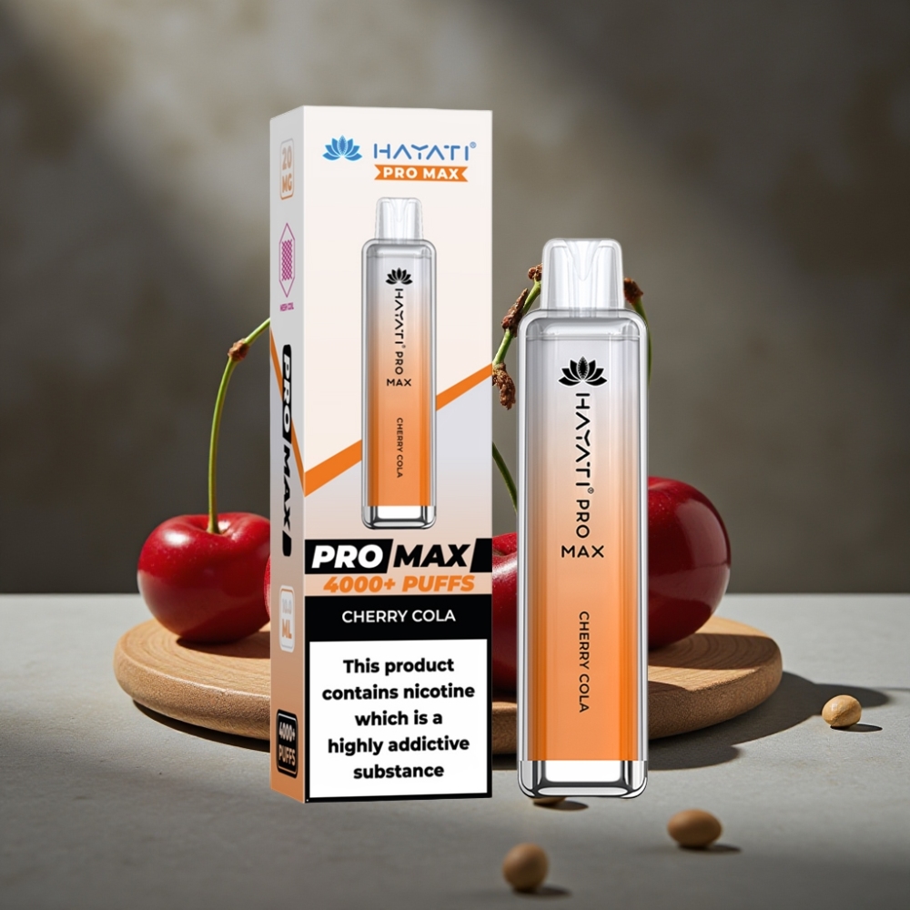 Hayati Pro Max 4000 Puffs Disposable Vape Višňová Kola – Dual Mesh, 1400mAh, TPD