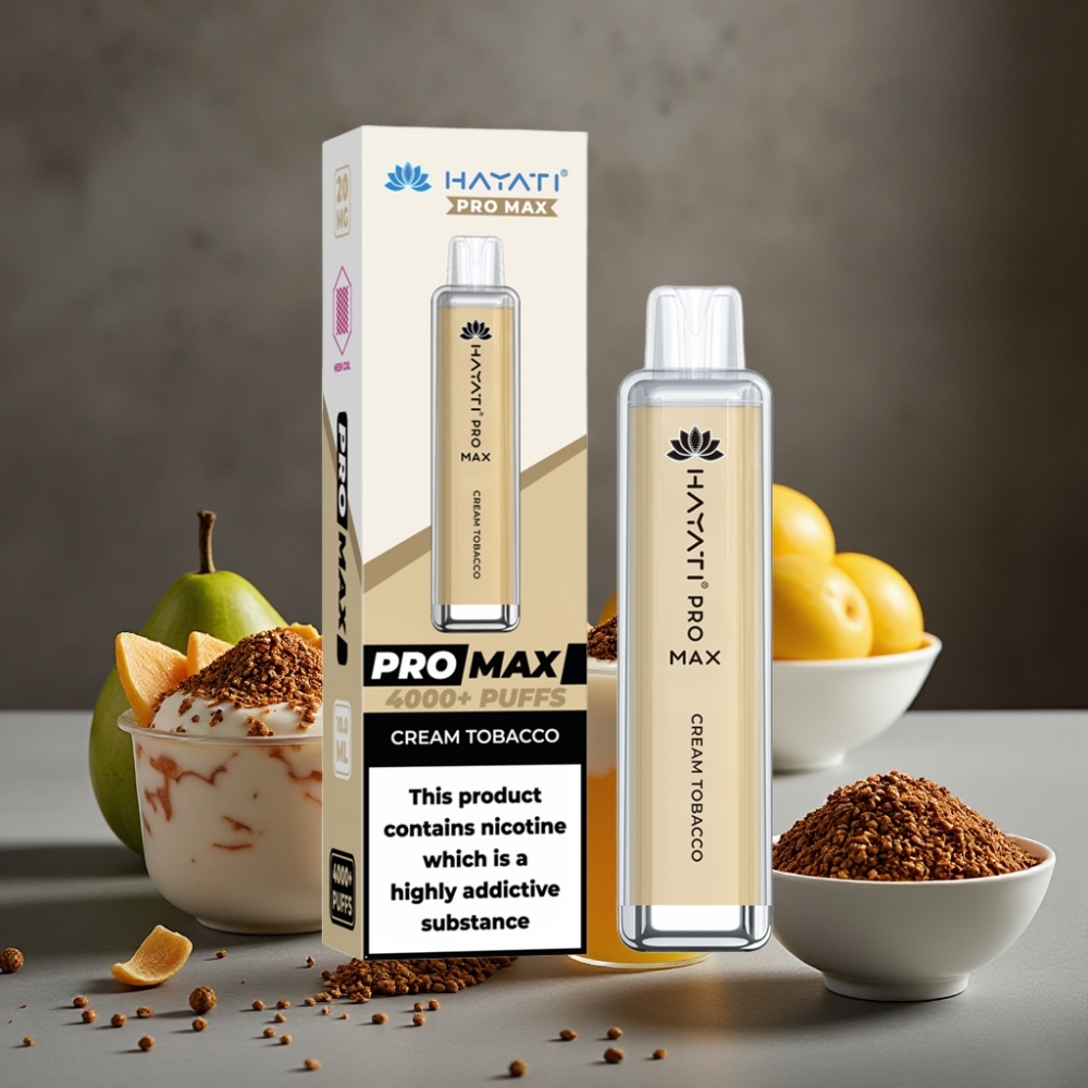 Hayati Pro Max 4000 Puffs Jednorázová E-cigareta – Krémový Tabak
