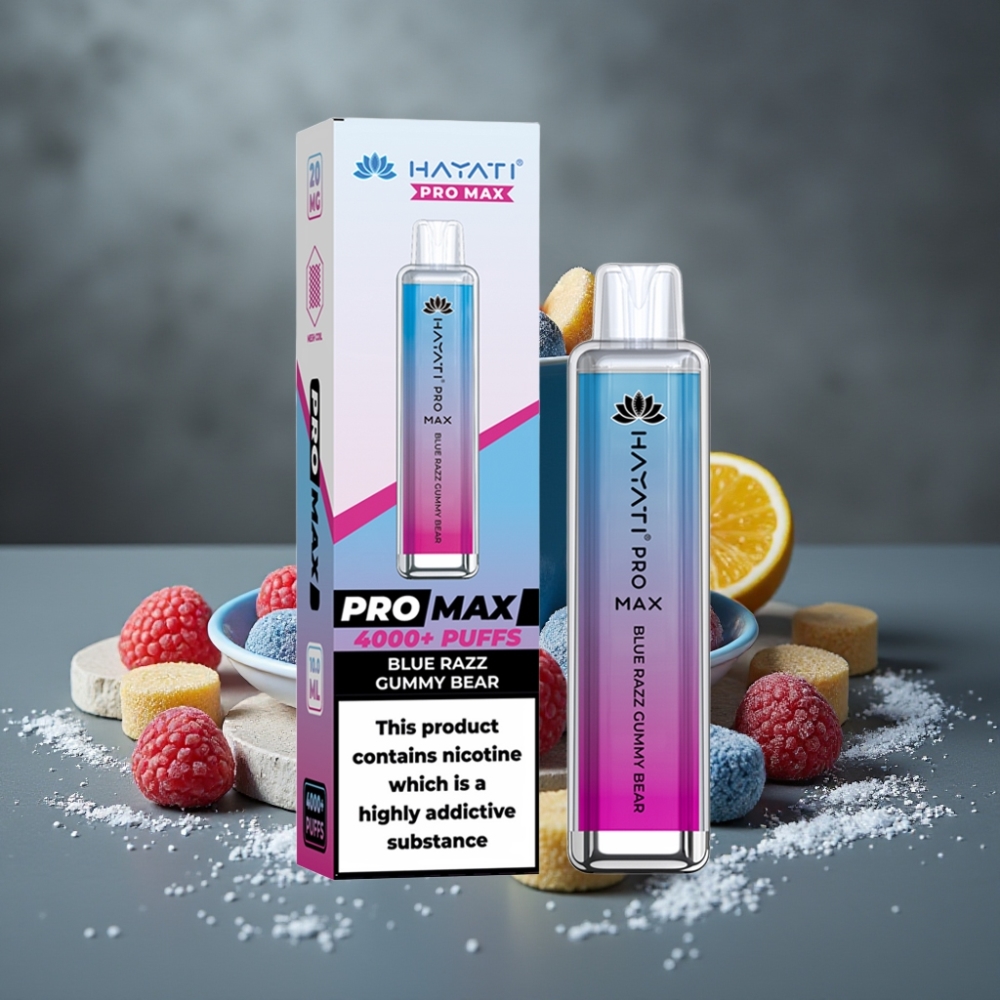 Hayati Pro Max 4000 Puffs Jednorázová E-cigareta Modrá Žuvačková Medvedík