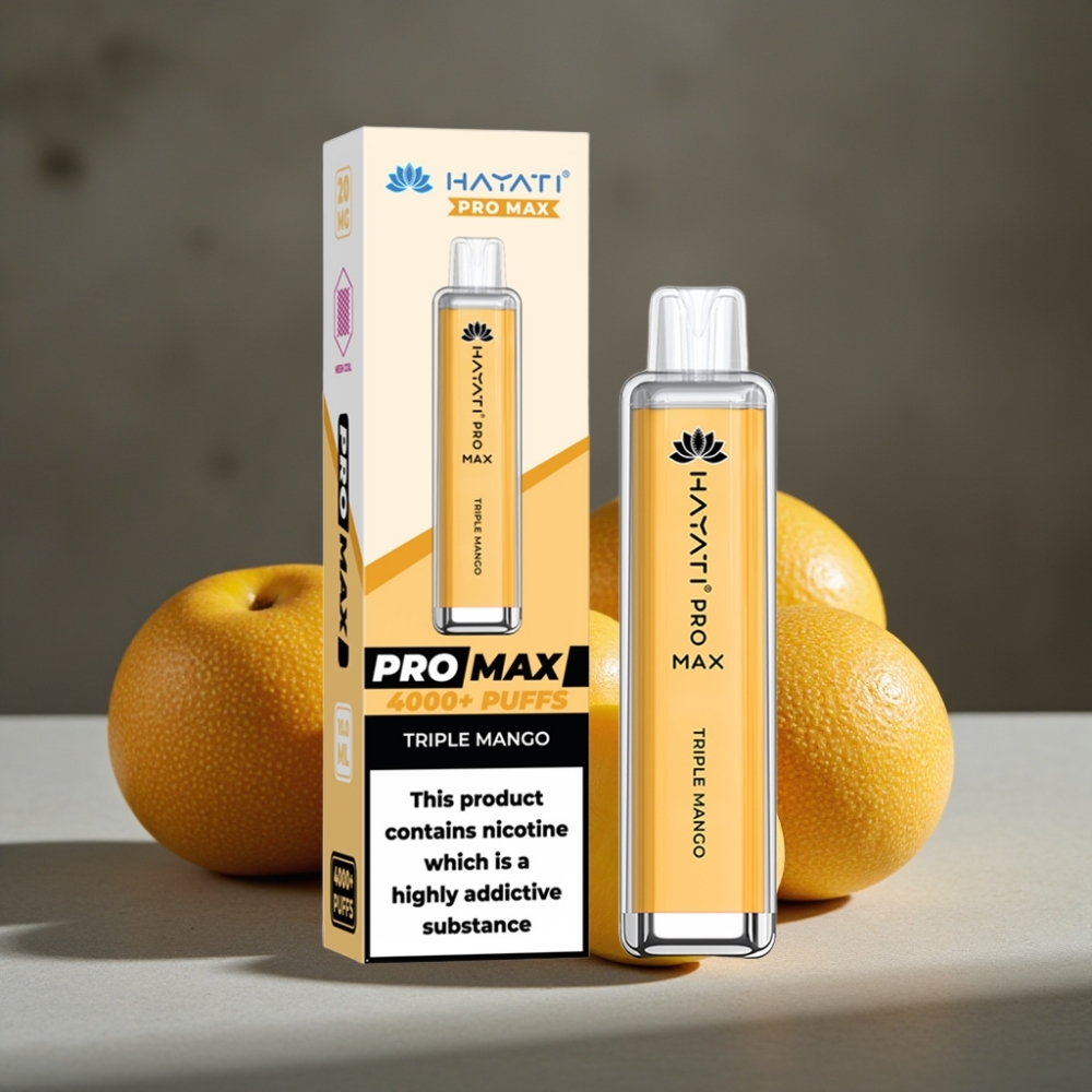 Hayati Pro Max 4000 Puffs Jednorázová E-cigareta s Trojitým Mängom a Dobíjateľnou Bateriou