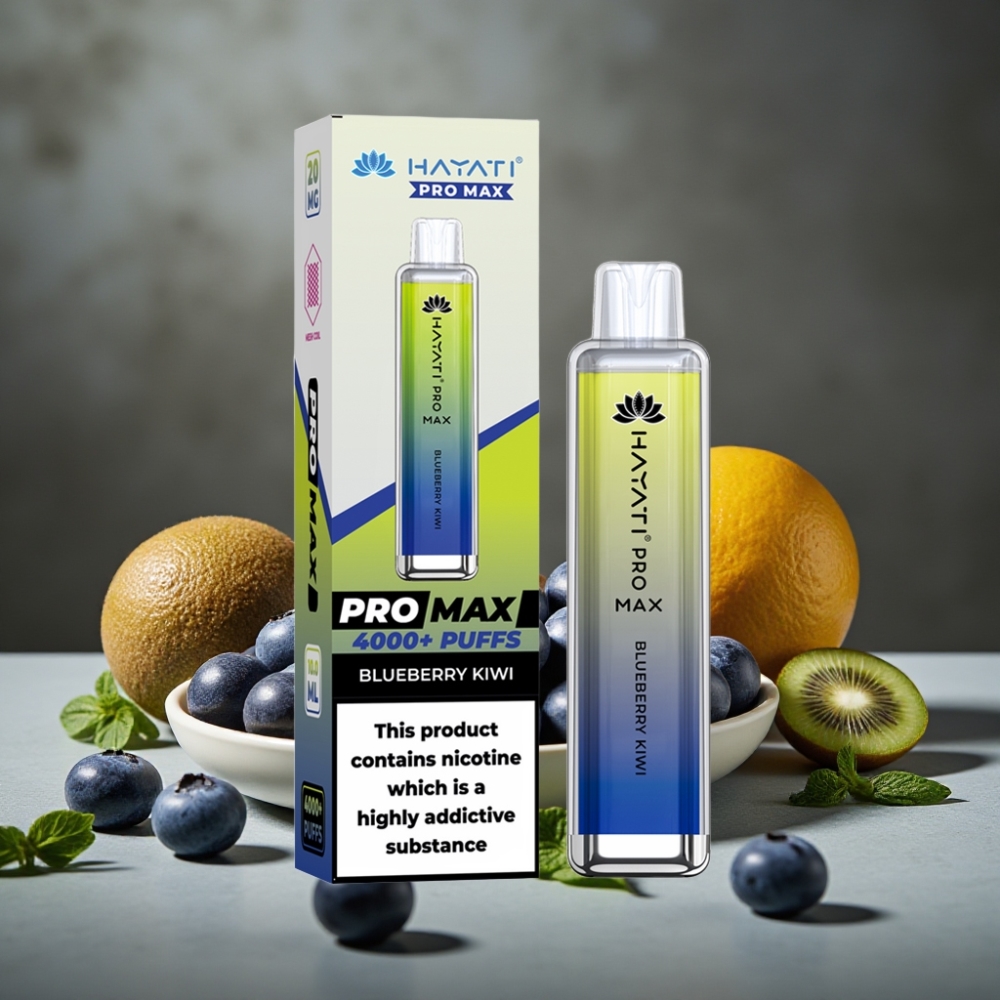 Hayati Pro Max 4000 Puffs Jednorázová E-cigareta Čučoriedka Kivi