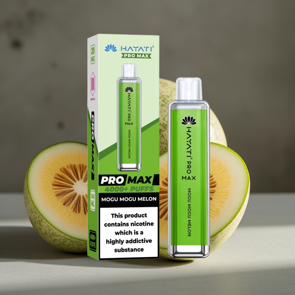 Hayati Pro Max 4000 Puffs Jednorazová E-Cigareta Mogu Mogu Melón s Dual Mesh Coil a 1400mAh Batériou