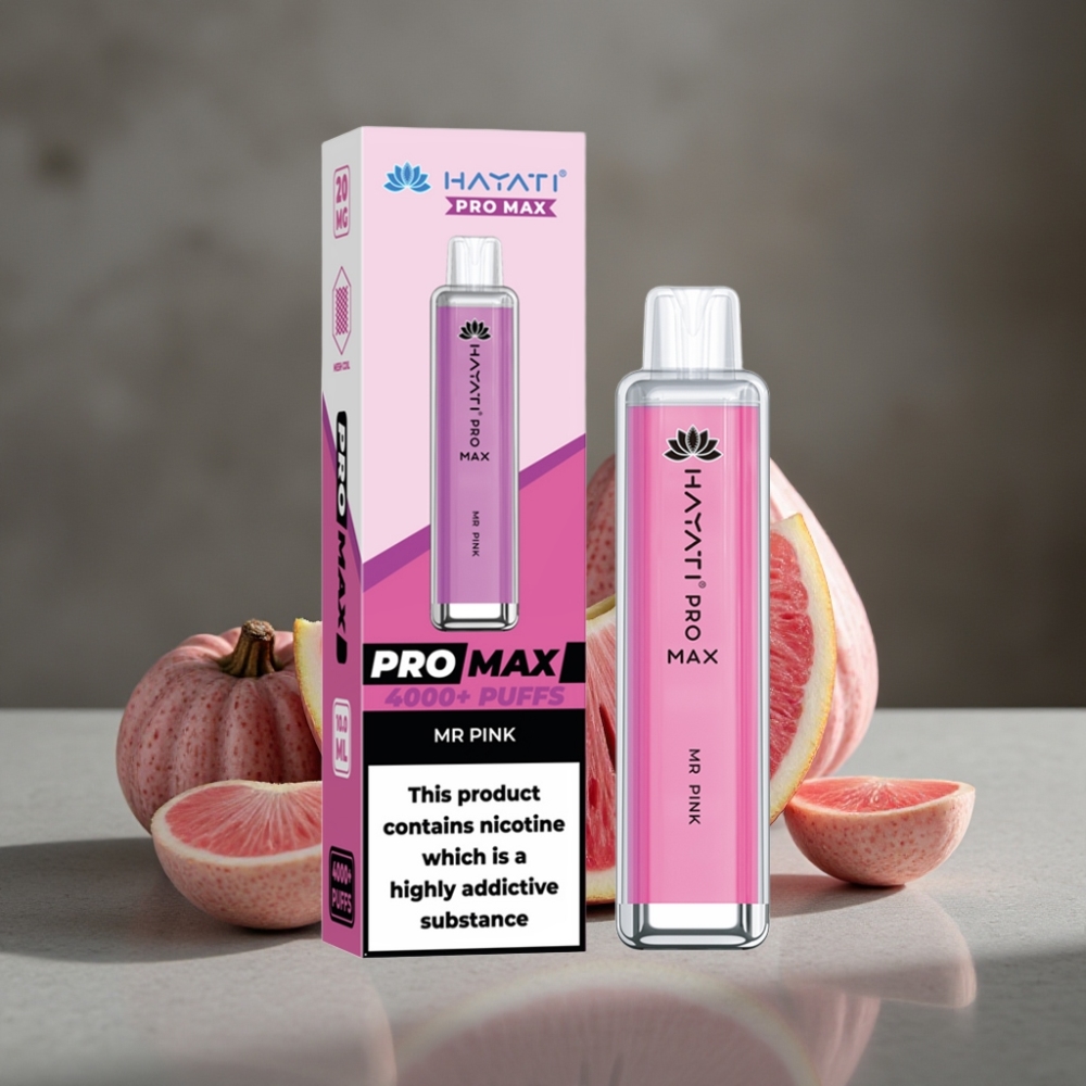 Hayati Pro Max 4000 Puffs Jednorazová E-Cigareta Mr Ružová – Dual Mesh Coil, 1400mAh, TPD