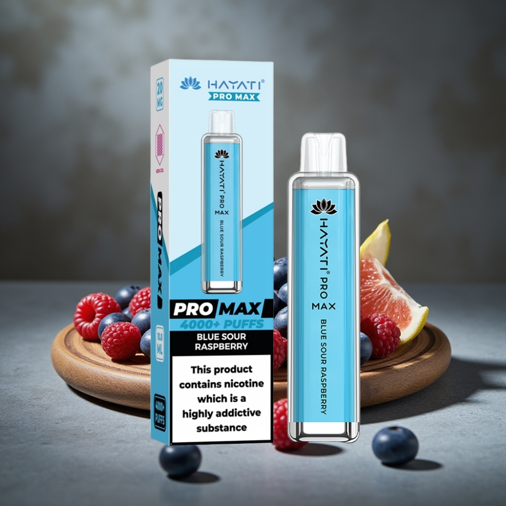 Hayati Pro Max 4000 Puffs Jednorazová E-cigareta Modrá Kyslá Malina