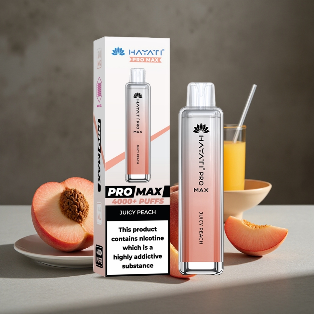 Hayati Pro Max 4000 Pufov Jednorázová E-cigareta Šťavnatá Broskyňa