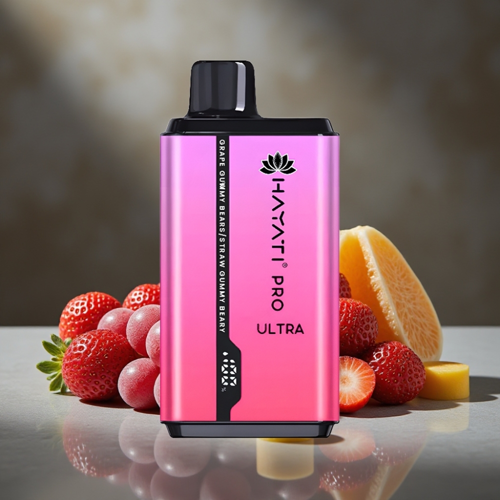 Hayati Pro Ultra 15000 Puffs Disposable Vape Gummibärchen Hrozno Jahoda