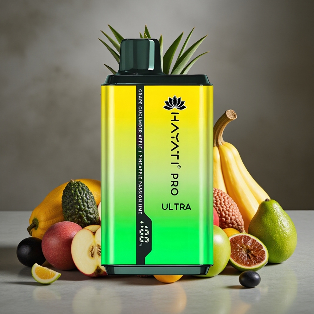 Hayati Pro Ultra 15000 Puffs Disposable Vape Hroznový Uhorka Jablko Ananás Maracuja Limetka
