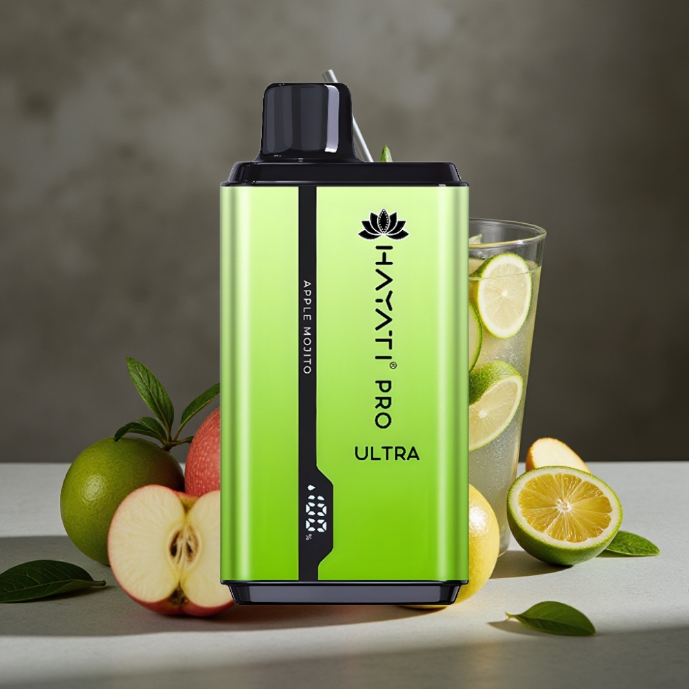 Hayati Pro Ultra 15000 Puffs Disposable Vape Jablkový Mojito 2x12ml 2%