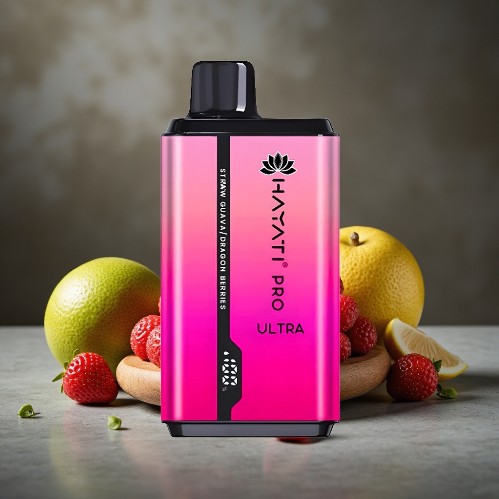 Hayati Pro Ultra 15000 Puffs Disposable Vape Jahoda Guava Dračie Bobule (2×12ml, 2%)