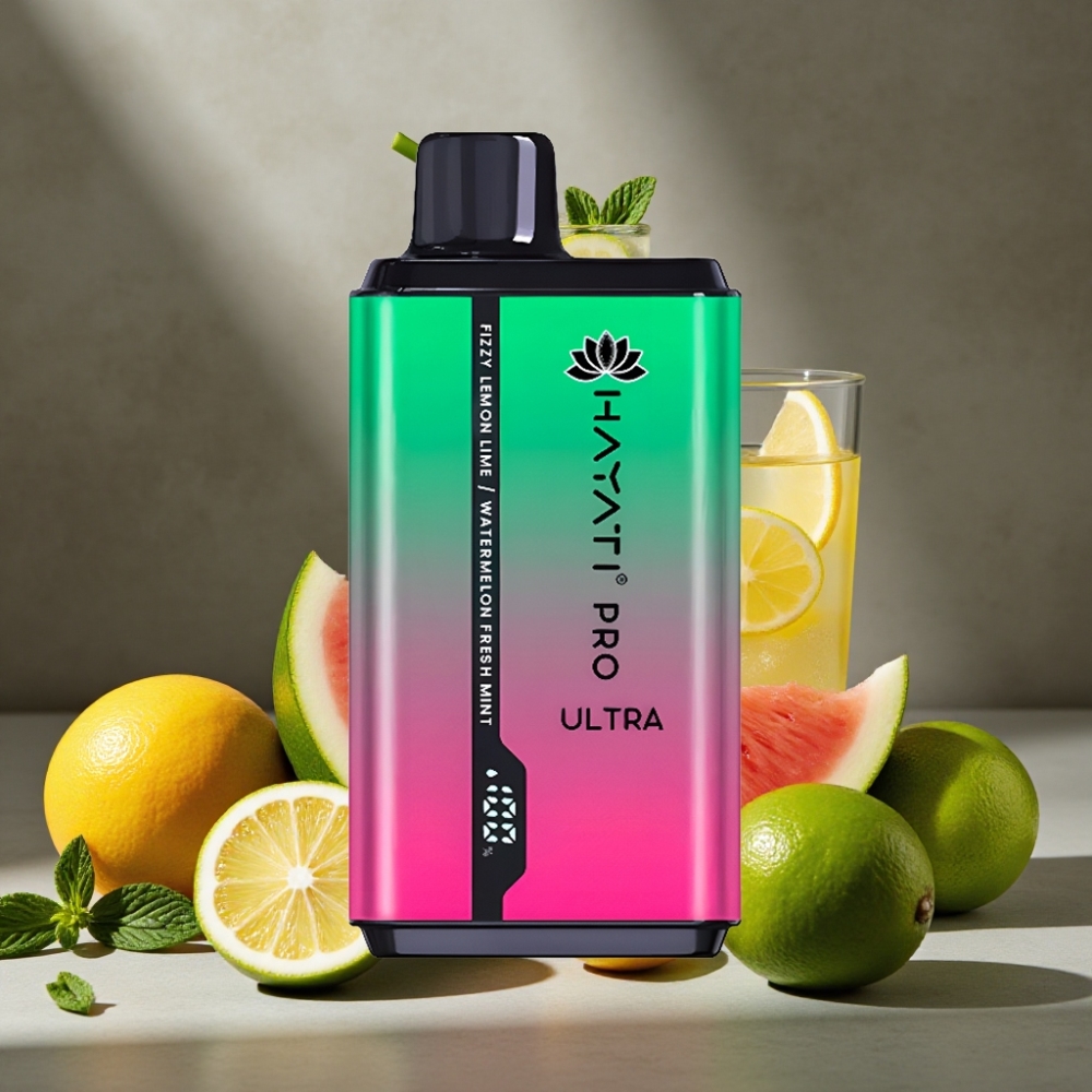 Hayati Pro Ultra 15000 Puffs Fizzový Citrón & Lime Vodný Melón Čerstvá Mäta
