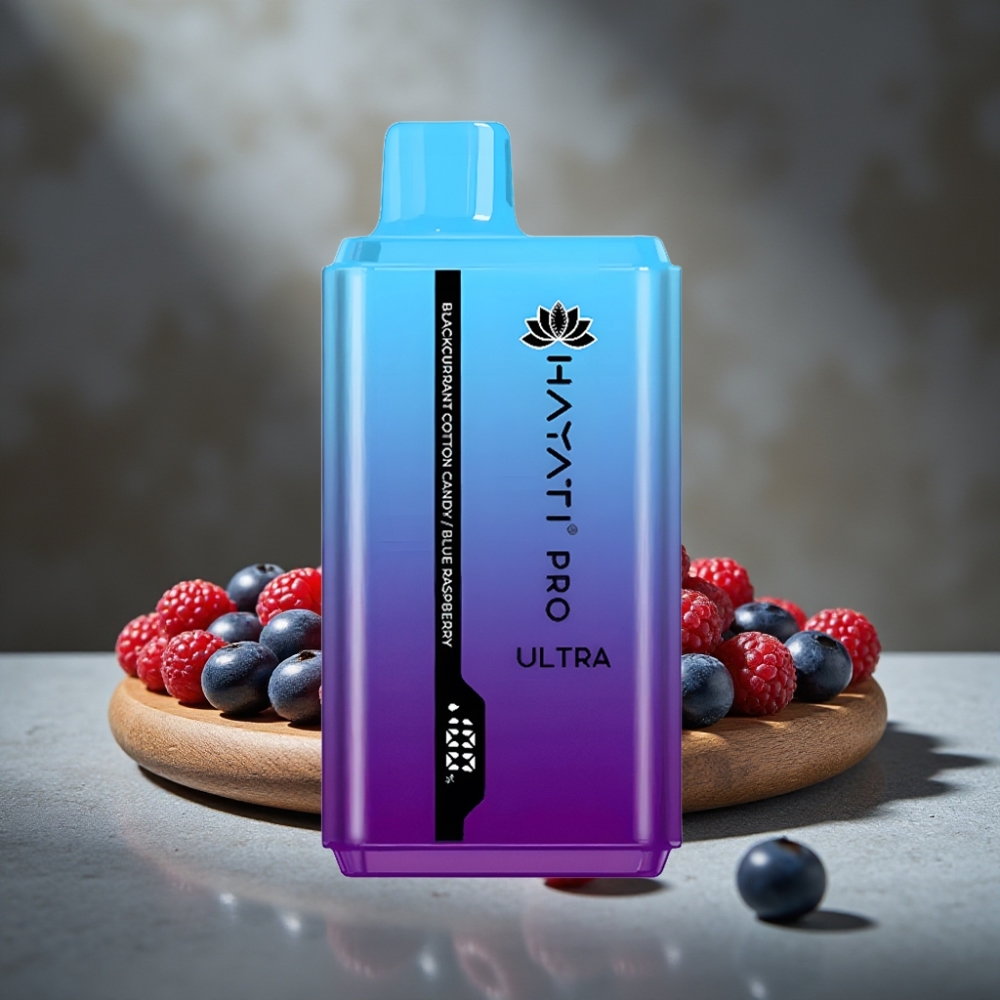 Hayati Pro Ultra 15000 Puffs Čierny ríbezľa Cukrová vata Modrá malina