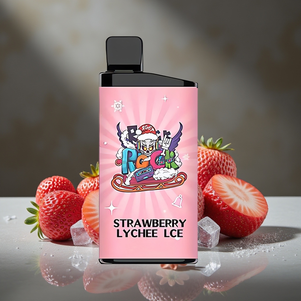 IGET Bar 3500 Puffs Jednorázová E-cigareta Jahoda Lychee Ľad 1.2 Ohm Mesh Coil