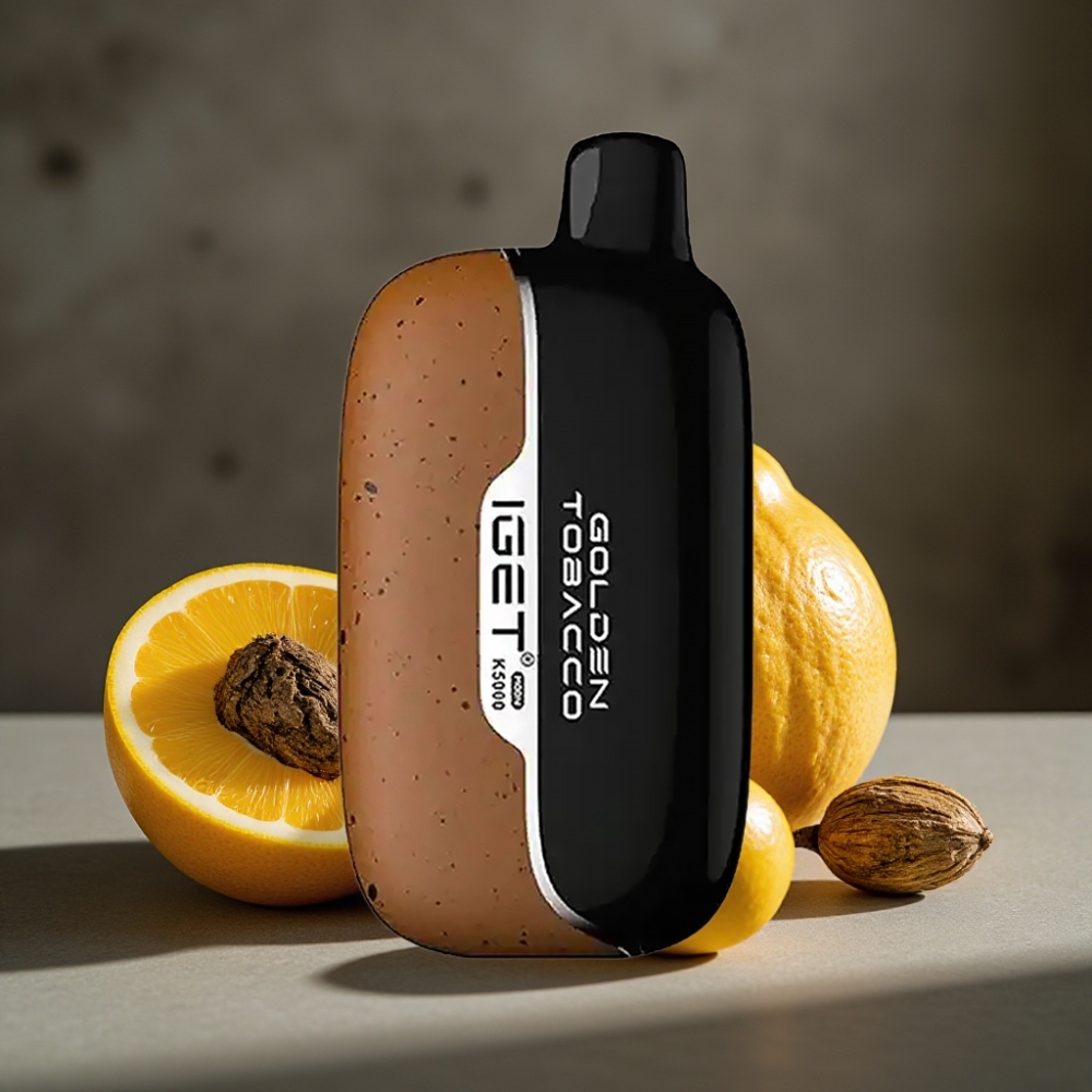 IGET Moon K5000 Puffs Disposable Vape Zlatý Tabak – Mesh 1.35 Ohm, 81.5 g