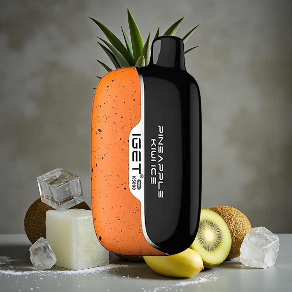 IGET Moon K5000 Puffs Jednorázová E-cigareta Ananás Kiwi Ľadová 5000 Puffov Mesh 1.35 Ohm