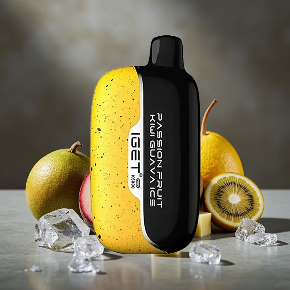IGET Moon K5000 Puffs Jednorázová E-cigareta Passion Fruit Kiwi Guava Ice