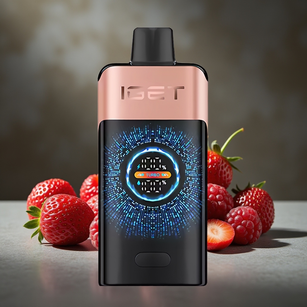 IGET ONE 12000 Puffs Disposable Vape – Jahoda Malina (Strawberry Raspberry) – 2700 mAh, Dual Mesh Coil