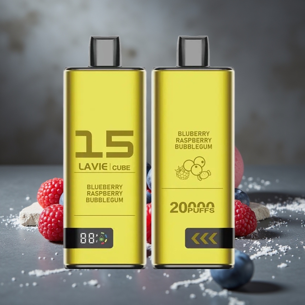 Lavie Cube 20000 Puffs Disposable Vape Čučoriedka Malina Bubblegum 28ML 5%