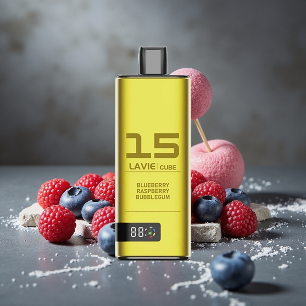 Lavie Cube 20000 Puffs Disposable Vape Čučoriedka Malina Bubblegum 28ML 5%