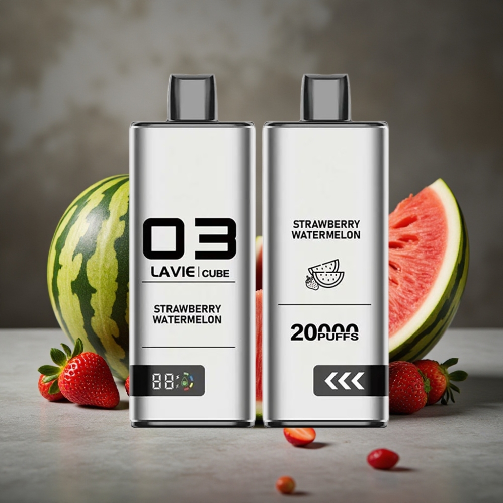 Lavie Cube 20000 Puffs Jednorazová E-cigareta Jahoda Melón 28ML 5% Salt Nic