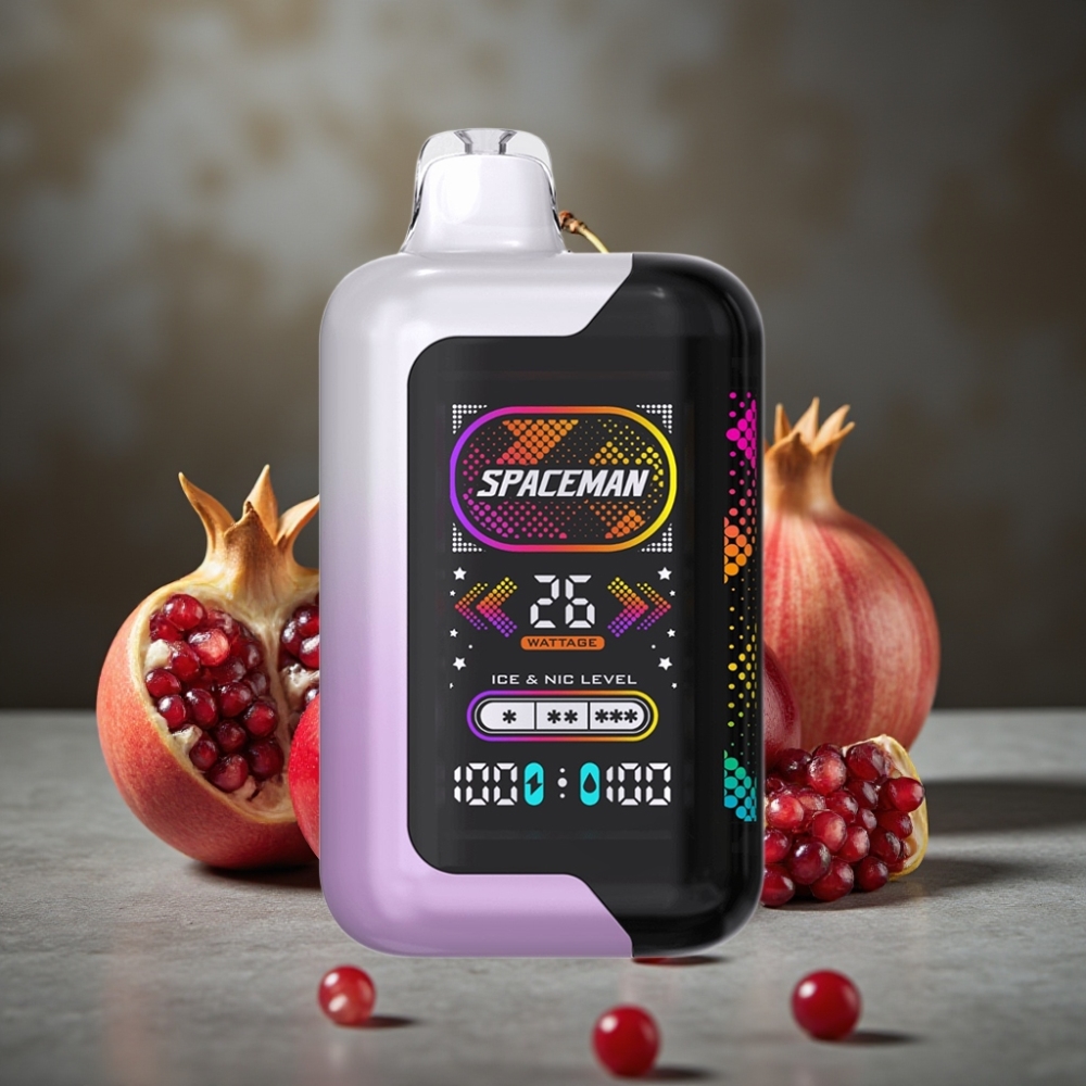 Spaceman SP40000 Zero Nikotín Disposable – 20ml, 0% Nikotín, 40000 Ťahov, Dual Coil, Cherry Granátové Jablko