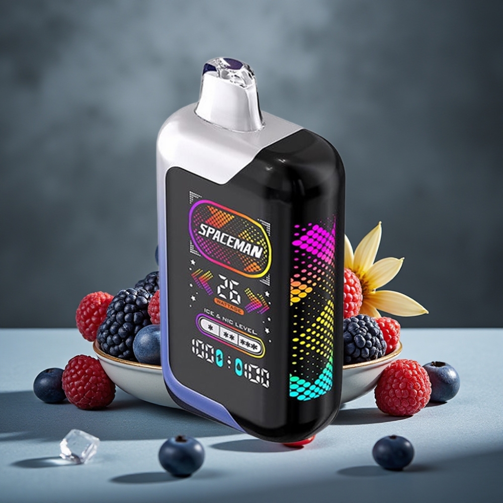 Spaceman SP40000 Zero Nikotín Disposable – Modrý Mätovo-Malinový Ľad s 20ml, 0% Nikotín, 40000 Ťahov, 1000mAh