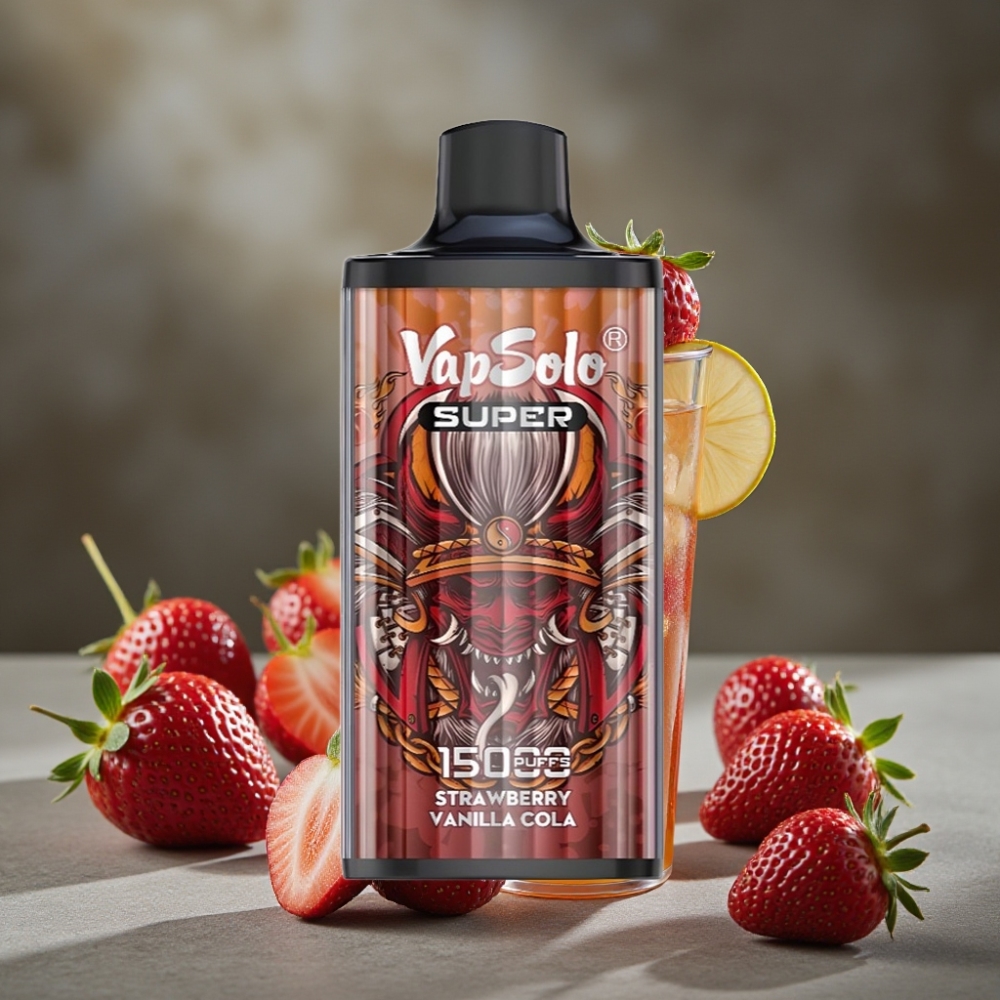 Vapsolo Super 15000 Puffs Disposable Vape Jahoda Vanilka Kola 40ml 850mAh Type-C