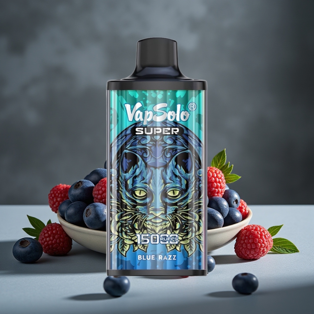 Vapsolo Super 15000 Puffs Disposable Vape Modrý Ryžba 40ml 850mAh Type-C