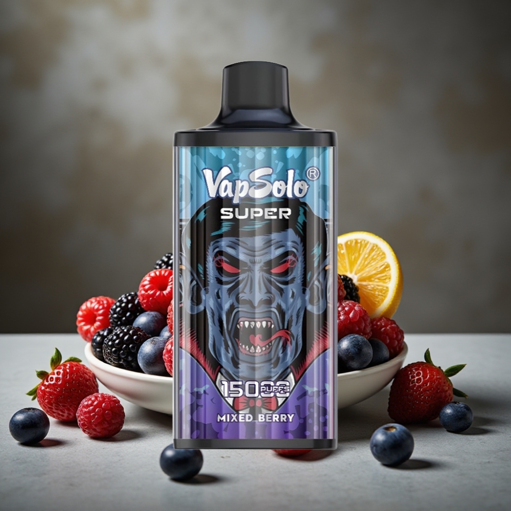 Vapsolo Super 15000 Puffs Disposable Vape Zmiešané Bobule – 40ml, 850mAh, Typ-C
