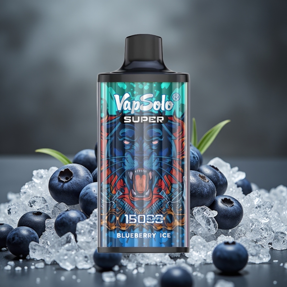 Vapsolo Super 15000 Puffs Disposable Vape Čučoriedkový ľad 40ml 850mAh Type-C
