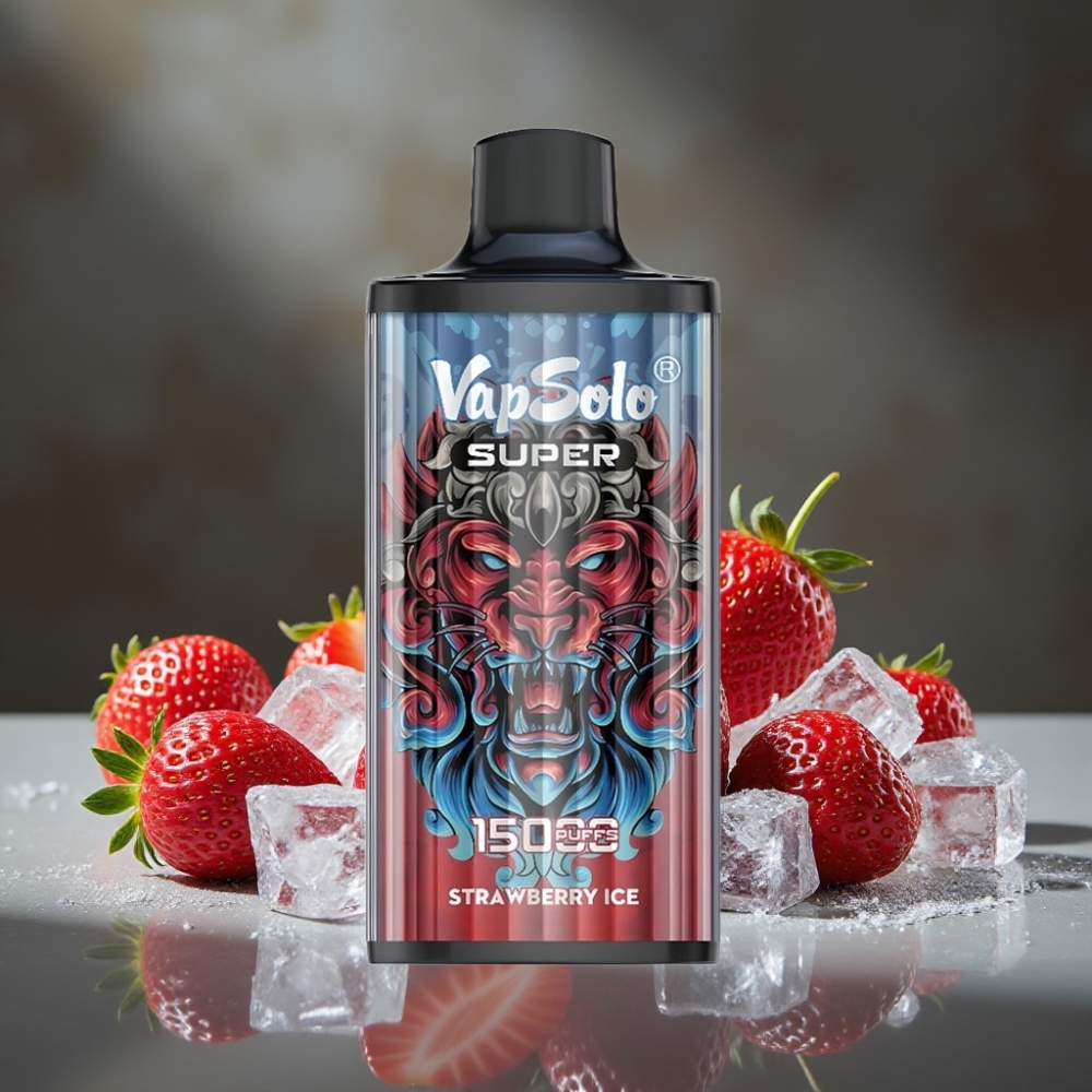 Vapsolo Super 15000 Puffs Jednorázová E-cigareta Jahodový Ľad 40ml 850mAh