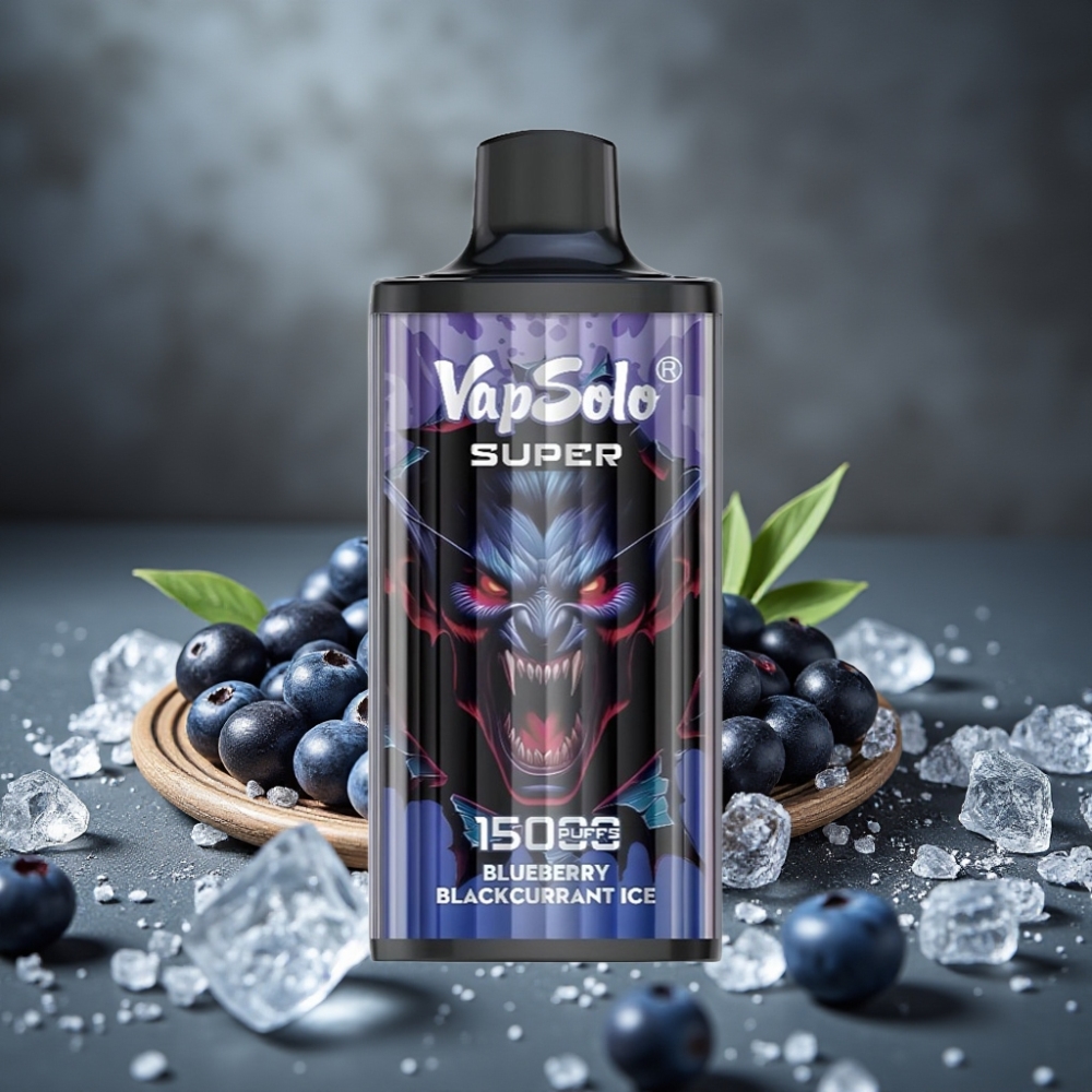 Vapsolo Super 15000 Puffs Jednorázová E-cigareta Čučoriedka Čierna Ríbezľa Ľadová 40ml 50mg