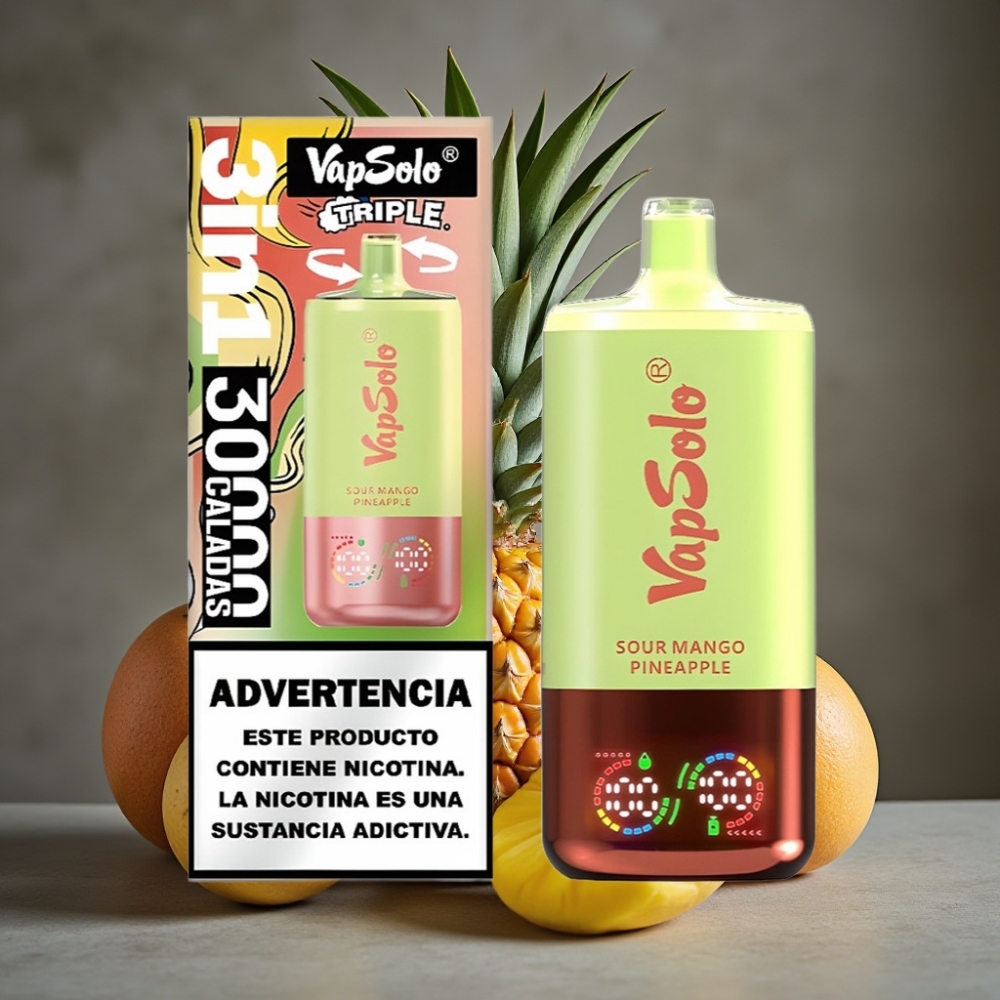 VapSolo Triple 30000 Puffs Disposable Vape Kyslý Mango Ananás 40ml