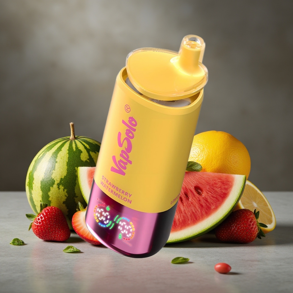 VapSolo Triple 30000 Puffs Jednorázová E-Cigareta Jahoda Melón & Citrón Broskyňa
