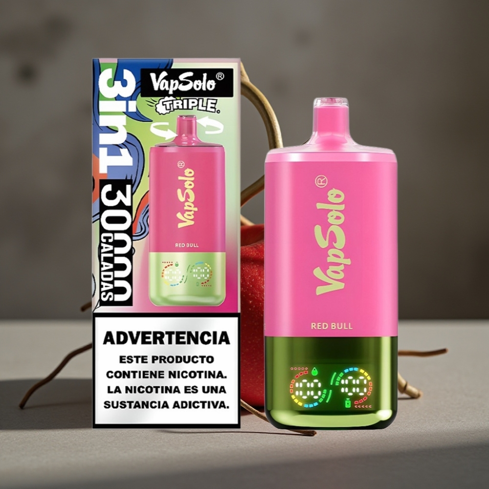 VapSolo Triple 30000 Puffs Red Bull – 40ml, 20mg/50mg, Typ-C, 3 nádrže