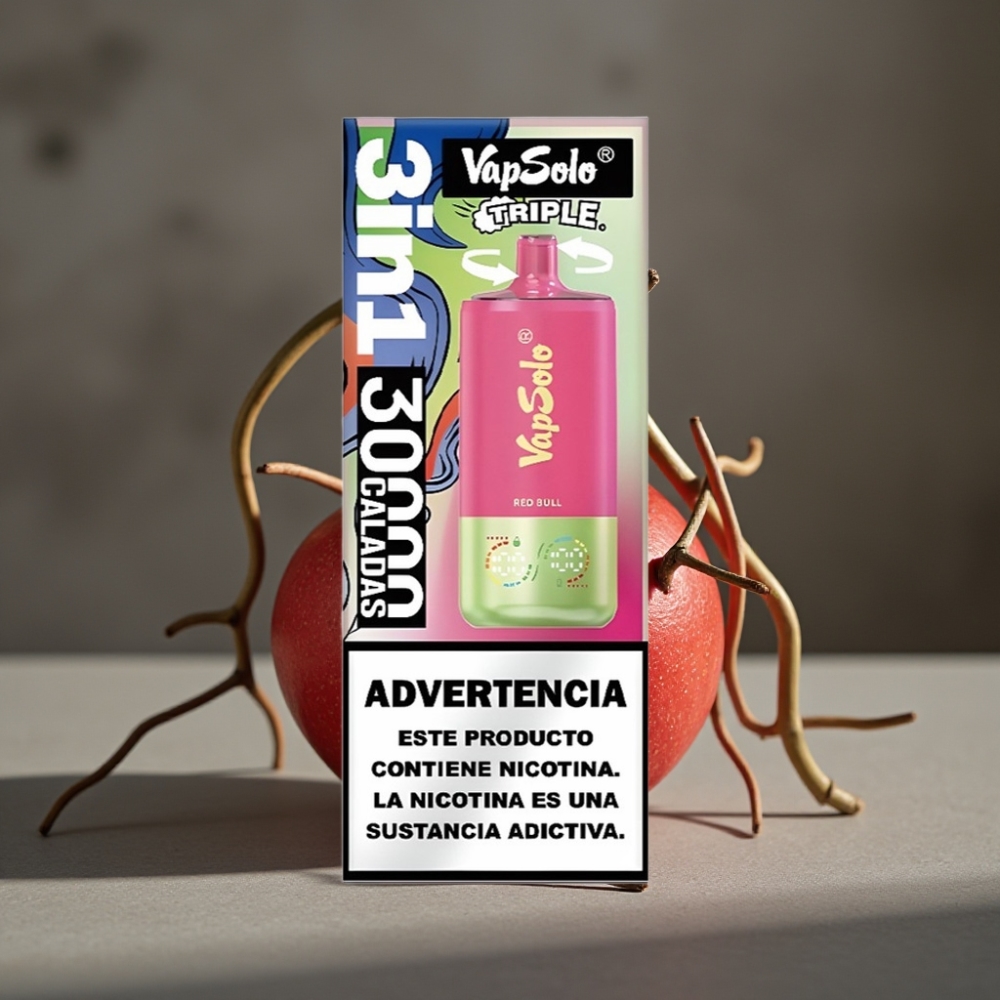 VapSolo Triple 30000 Puffs Red Bull – 40ml, 20mg/50mg, Typ-C, 3 nádrže
