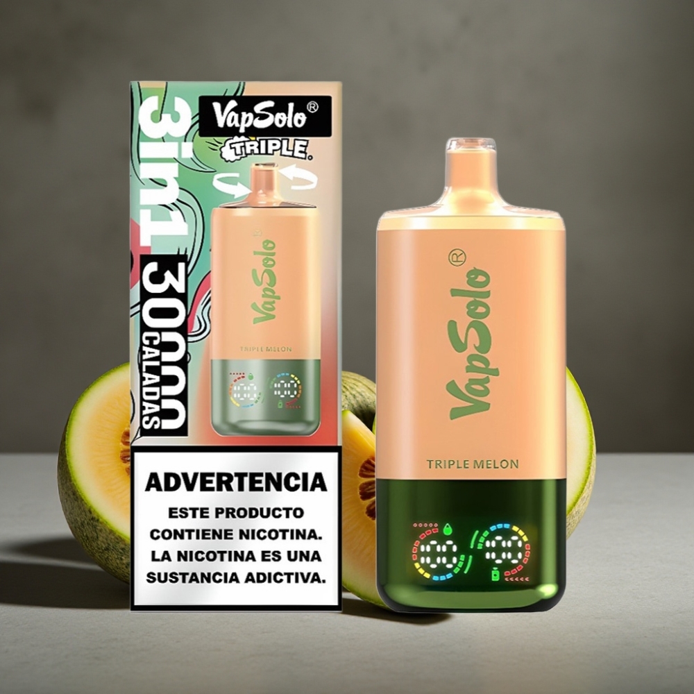 VapSolo Triple 30000 Puffs Trojité Melónové 40ml 20mg/50mg Typ-C