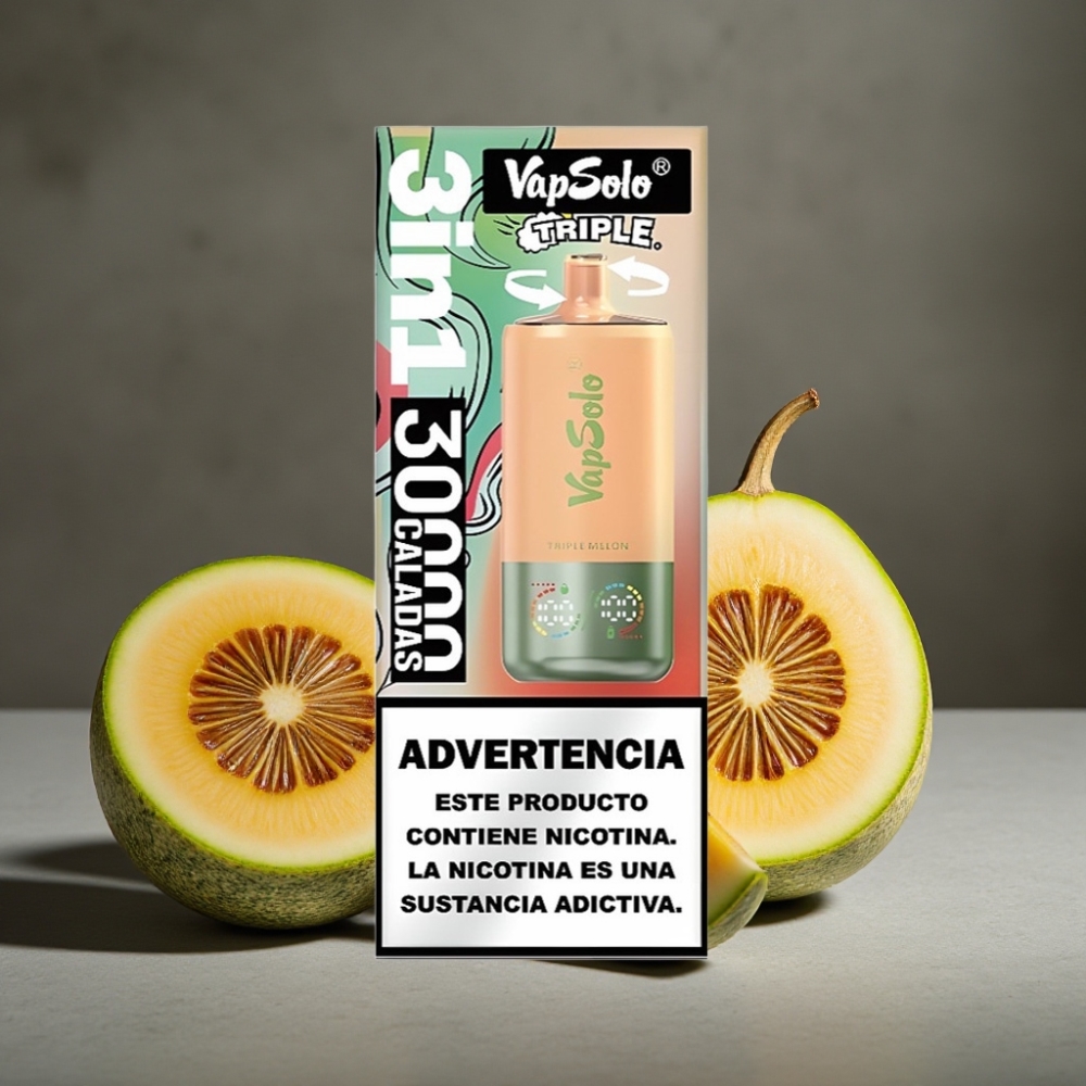 VapSolo Triple 30000 Puffs Trojité Melónové 40ml 20mg/50mg Typ-C