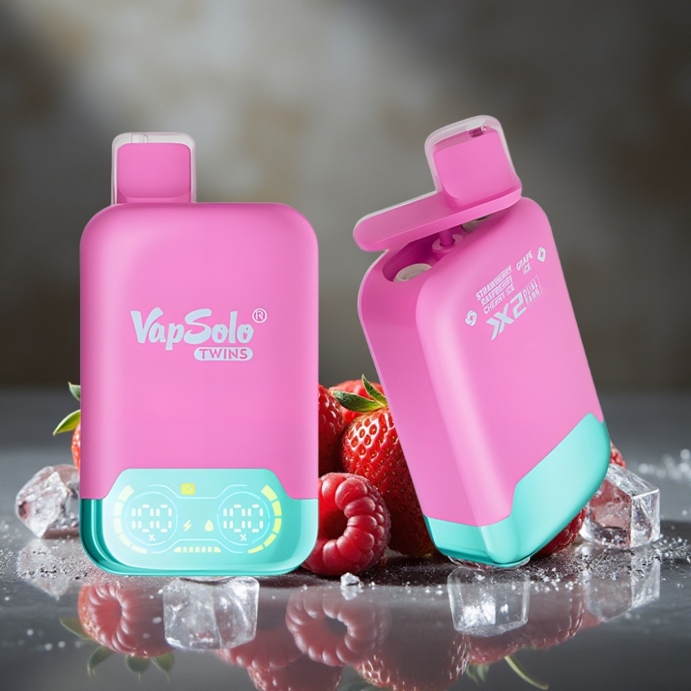 Vapsolo Twins 20000 Puffs Dispožable Vape Jahoda Malina Čerešňa Ľad & Hroznový Ľad