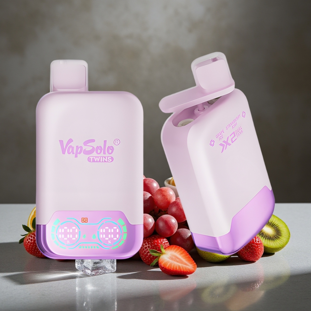 Vapsolo Twins 20000 Puffs Disposable Vape Hroznový ľad & Jahoda Kiwi 40ml Typ-C