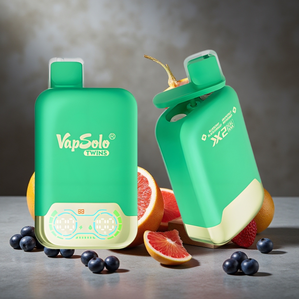 Vapsolo Twins 20000 Puffs Jednorázová E-cigareta Čučoriedka Čierny Ríbezľa & Grepfruit
