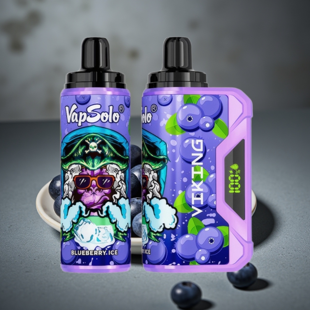 VapSolo VIKING 12000 Púfov Disposable Vape Čučoriedka 22ml Typ-C LED Display