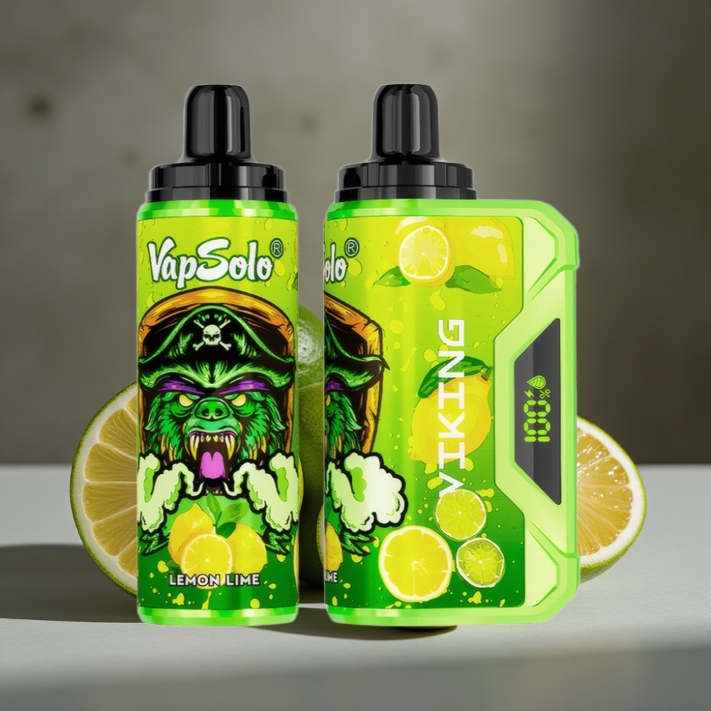 VapSolo VIKING 12000 Púfov Jednorázová E-Cigareta Citrón Lime Typ-C LED Displej