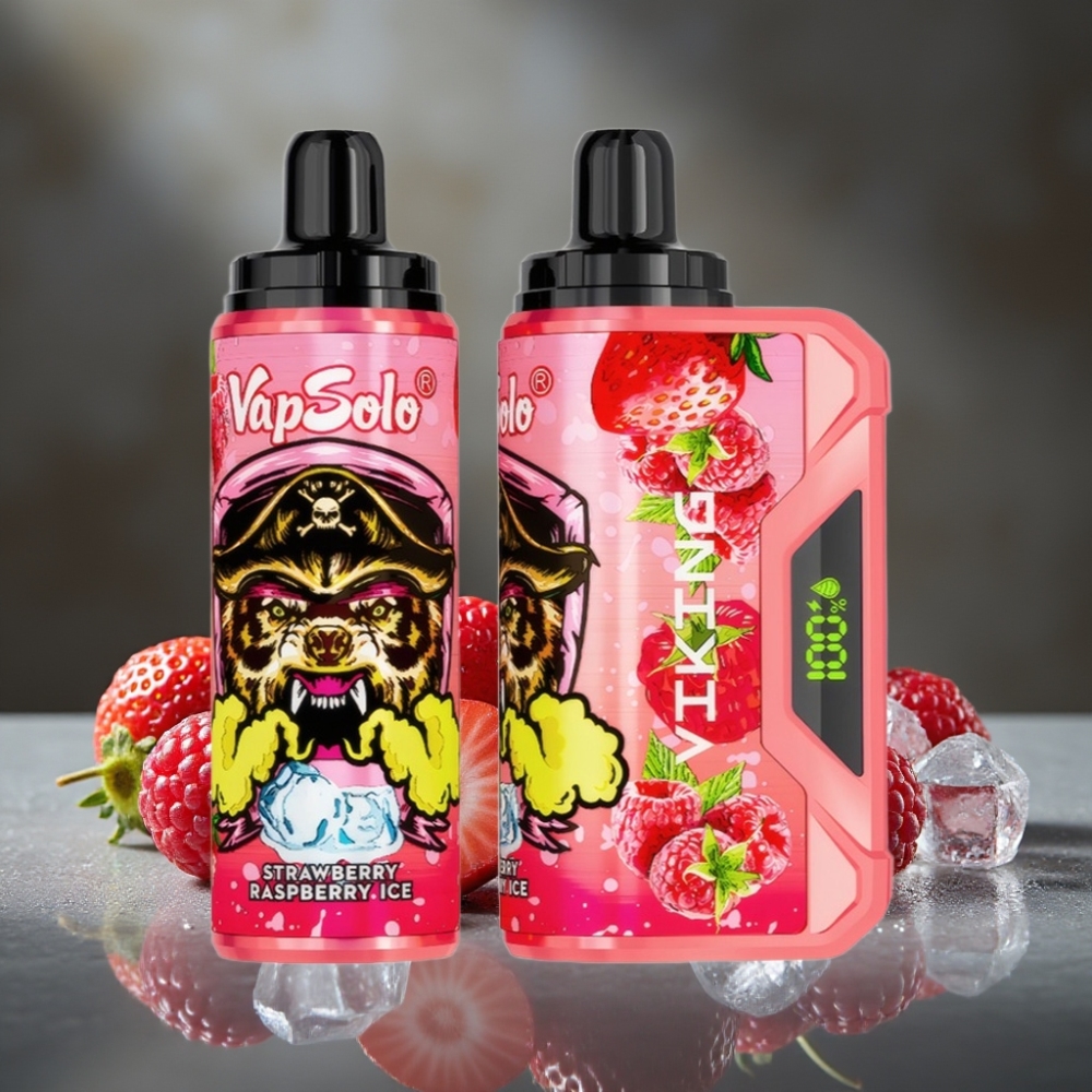 VapSolo VIKING 12000 Púfov Jednorázová E-Cigareta Jahoda Malina Ľad